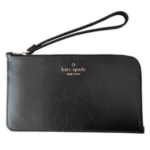 Kate Spade New York | EUC! Lucy Medium L-Zip Wristlet in Black Saffiano Leather